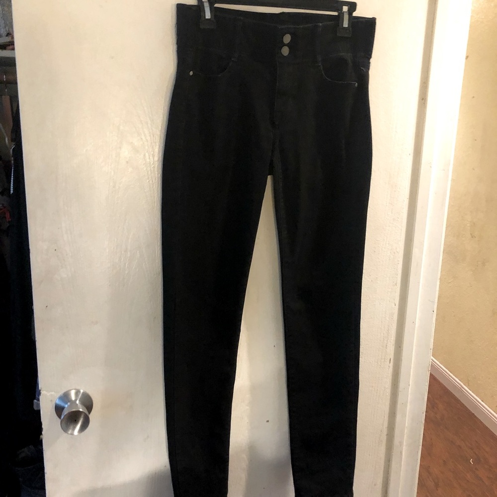 Apt. 9 Black Straight Pants with Stretch Elastic Waist Size 4
